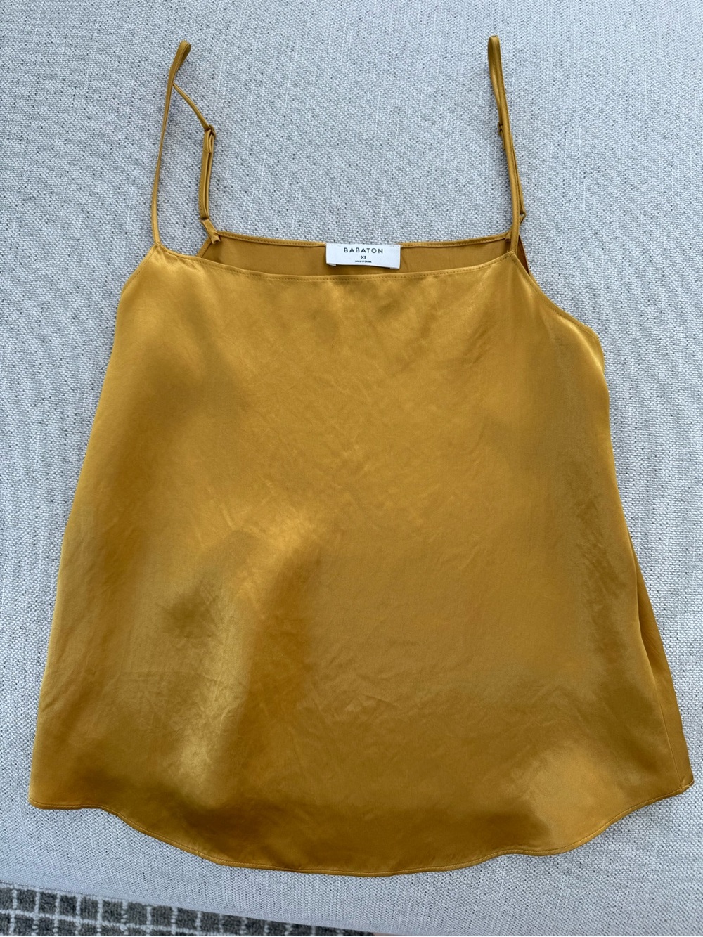 Aritzia Babaton Satin Camisole in Gold